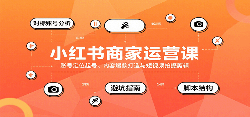小红书商家运营课，账号定位起号、内容爆款打造与短视频拍摄剪辑-董叔项目网