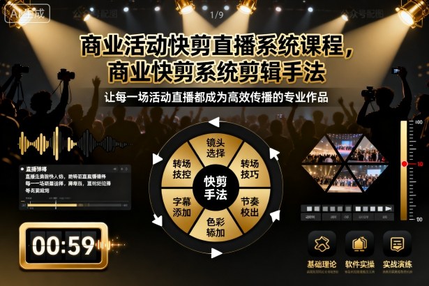 商业活动快剪直播系统课程,商业快剪系统剪辑手法-董叔项目网
