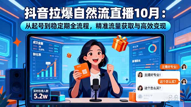 抖音拉爆自然流直播10月：从起号到稳定期全流程，精准流量获取与高效变现-董叔项目网