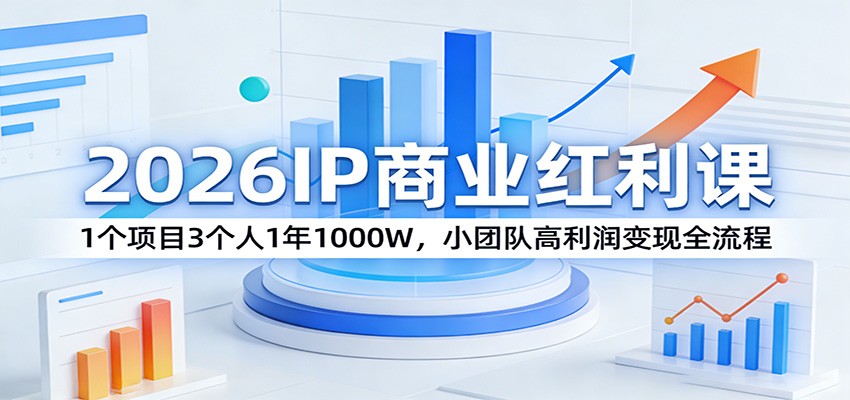 2026IP商业红利课：1个项目3个人1年1000W，小团队高利润变现全流程-董叔项目网
