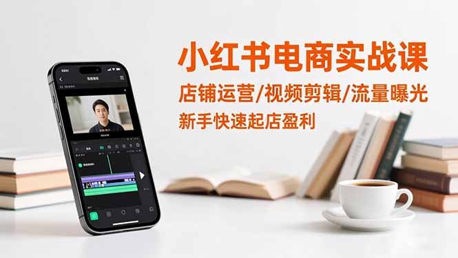 小红书电商实战课：店铺运营/视频剪辑/流量曝光，新手快速起店盈利-董叔项目网