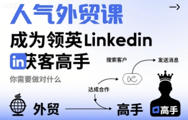 人气外贸课-成为领英Linkedin获客高手，你需要做对什么-董叔项目网