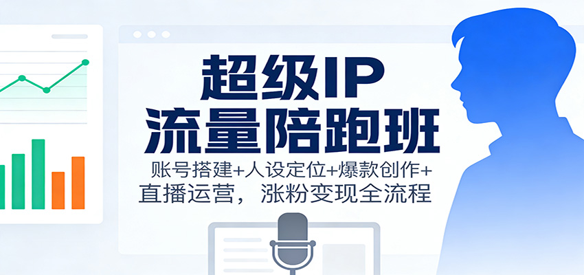 超级IP流量陪跑班：账号搭建+人设定位+爆款创作+直播运营，涨粉变现全流程-董叔项目网