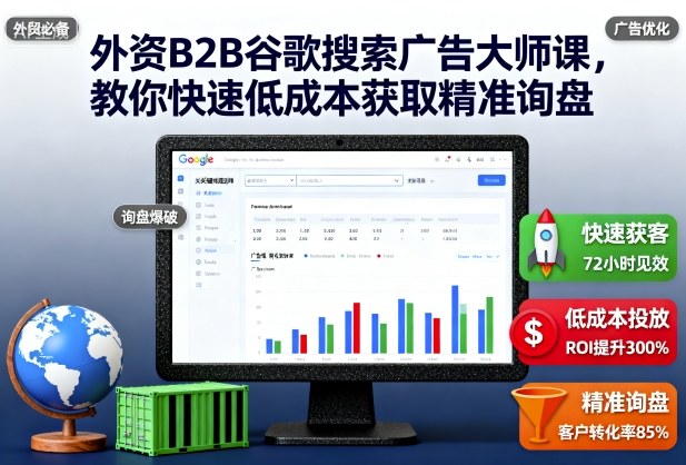 外资B2B谷歌搜索广告大师课，教你快速低成本获取精准询盘-董叔项目网