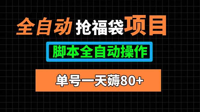 全自动抢福袋项目，单号一天80+脚本全自动操作-董叔项目网