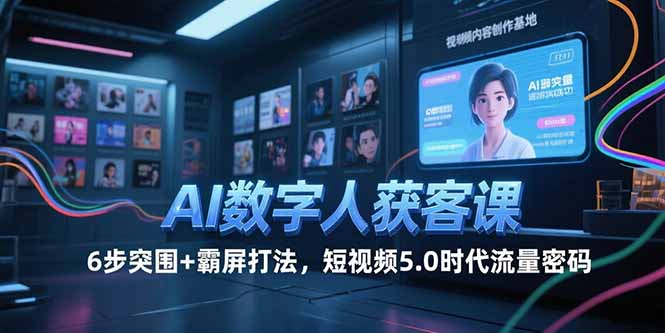AI数字人获客课，6步突围+霸屏打法，短视频5.0时代流量密码-董叔项目网