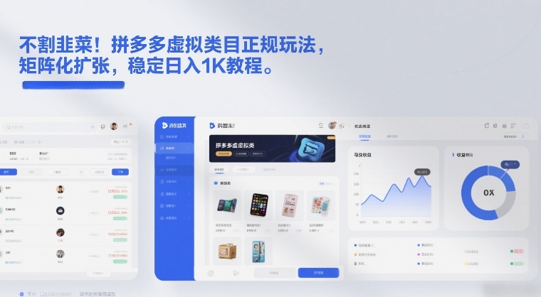 不割韭菜！拼多多虚拟类目正规玩法，矩阵化扩张，稳定日入1K教程【揭秘】-董叔项目网