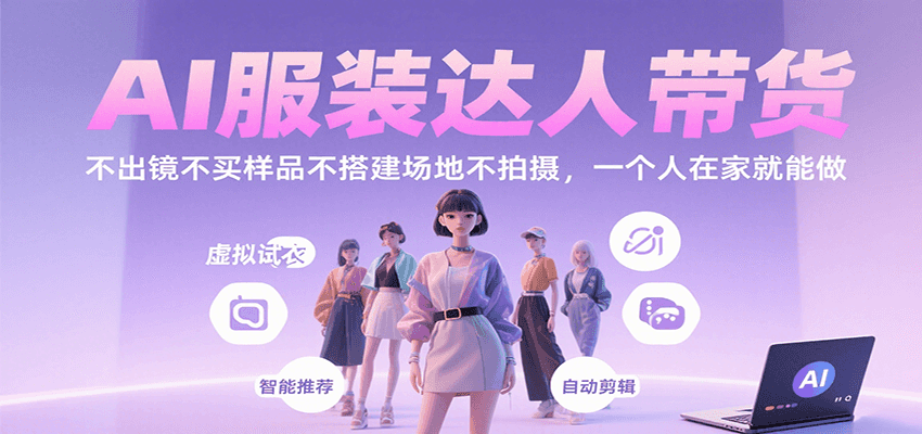 AI服装达人带货，不出镜不买样品不搭建场地不拍摄，一个人在家就能做-董叔项目网