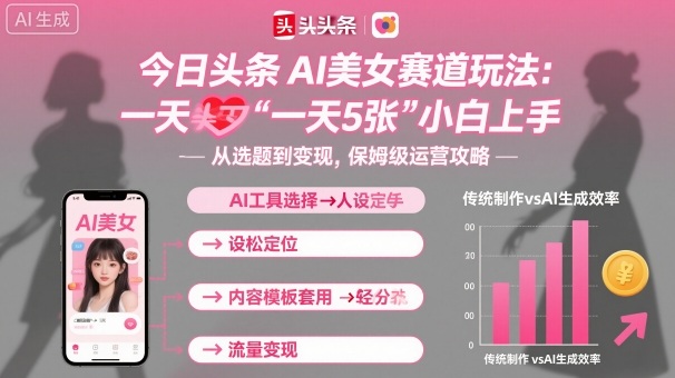 今日头条AI美女赛道玩法，一天轻松5张，小白轻松上手-董叔项目网