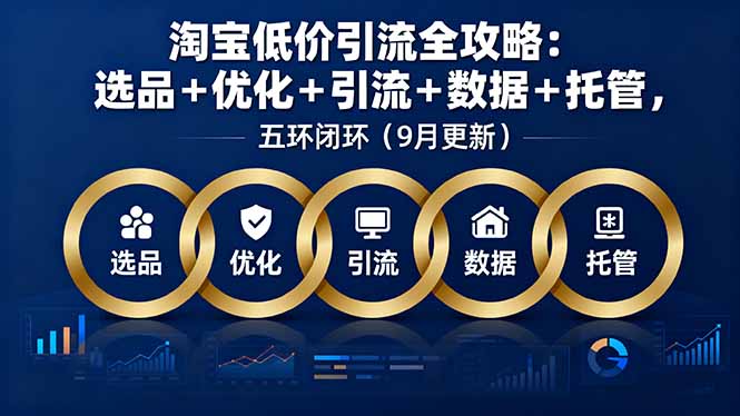 淘宝低价引流全攻略：选品＋优化＋引流＋数据＋托管，五环闭环(9月更新-董叔项目网