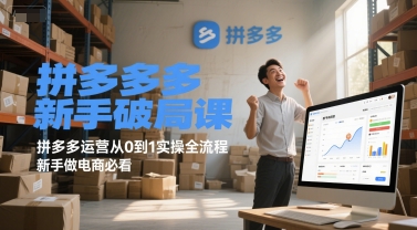 拼多多新手破局课，拼多多运营从0到1实操全流程，新手做电商必看-董叔项目网
