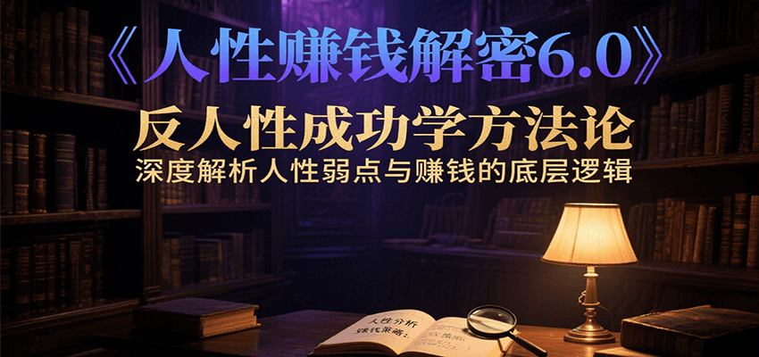 人性赚钱解密6.0，反人性成功学方法论，深度解析人性弱点与赚钱的底层逻辑-董叔项目网