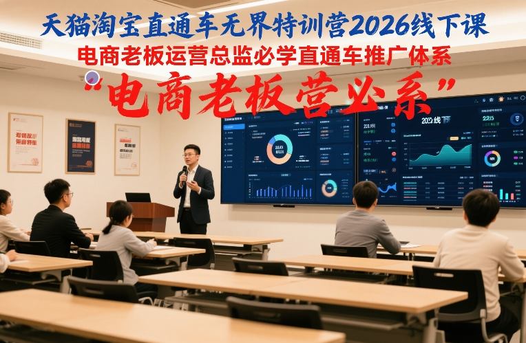 天猫淘宝直通车无界特训营2026线下课,电商老板运营总监必学直通车推广体系-董叔项目网
