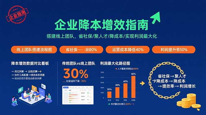 企业降本增效指南：搭建线上团队，省社保/聚人才/降成本/实现利润最大化-董叔项目网