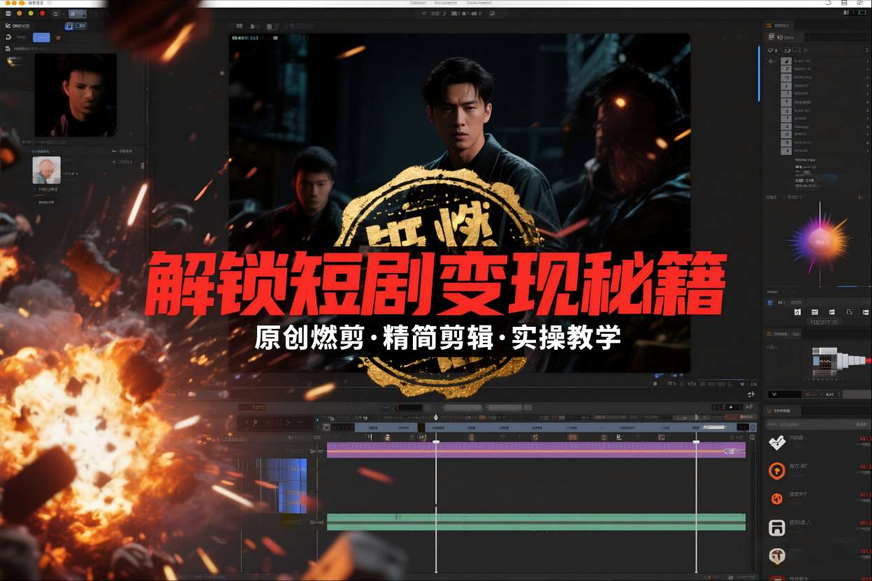 短剧拉新之原创燃剪精简剪辑实操课，解锁短剧变现秘籍-董叔项目网