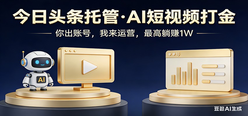 头条号AI托管，我提供作品，你提供账号，每天5分钟发布，小白躺赚3000+-董叔项目网