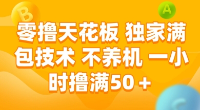 零撸天花板，独家满包技术 不养机 一小时撸满50+【揭秘】-董叔项目网