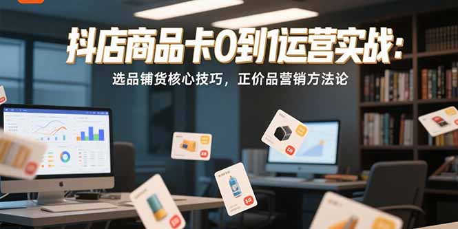抖店商品卡0到1运营实战：选品铺货核心技巧，正价品营销方法论-董叔项目网