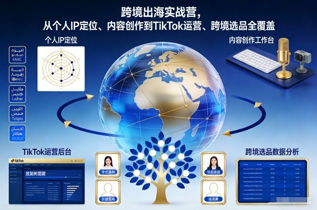 跨境出海实战营，从个人IP定位、内容创作到TikTok运营、跨境选品全覆盖-董叔项目网