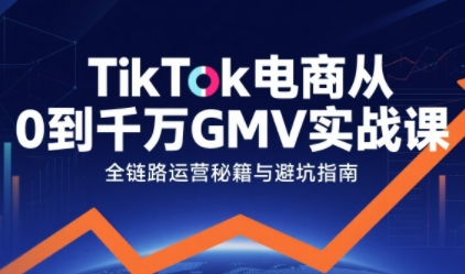 TikTok电商从0到千万GMV实战课，从0到1拆解实战秘籍(更新)-董叔项目网