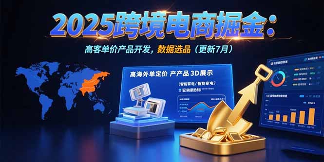 2025跨境电商掘金：蓝海市场定位，高客单价产品开发，数据选品(更新7月-董叔项目网