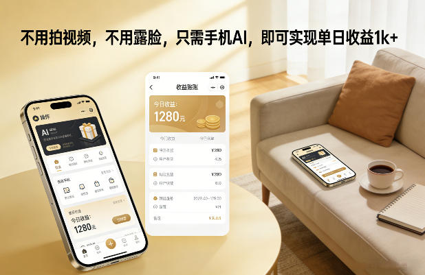 不用拍视频，不用露脸，只需手机AI，即可实现单日收益1k+【揭秘】-董叔项目网