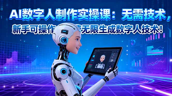 AI数字人制作实操课:无需技术,新手可操作,免费无限生成数字人技术!-董叔项目网
