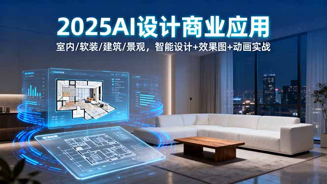 2025AI设计商业应用:室内/软装/建筑/景观,智能设计+效果图+动画实战-董叔项目网