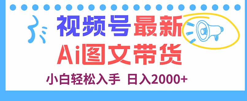 视频号最新AI图文带货,每天几分钟,小白轻松入手,日入2000+-董叔项目网