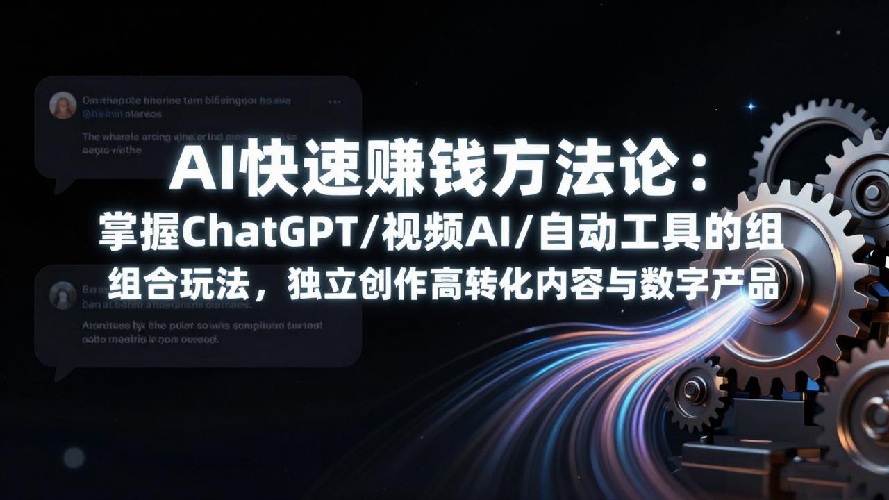 AI快速赚钱方法论：掌握ChatGPT/视频AI/自动化工具的组合玩法，独立创作高转化内容与数字产品-董叔项目网