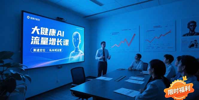 大健康AI流量增长课8.0，赛道定位方法论，AI数字人内容生产，私域转化运营-董叔项目网