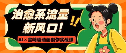 治愈系流量新风口，AI+宫崎骏动画创作实战课，从0到1打造爆款视频-董叔项目网