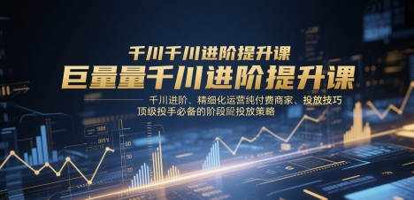 巨量千川进阶提升课，千川进阶、精细化运营纯付费商家、投放技巧、顶级投手必备的阶段性投放策略-董叔项目网