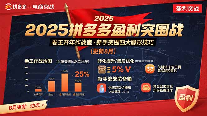 2025拼多多盈利突围战:卷王开年作战室,新手突围四大隐形技巧(更新8月-董叔项目网