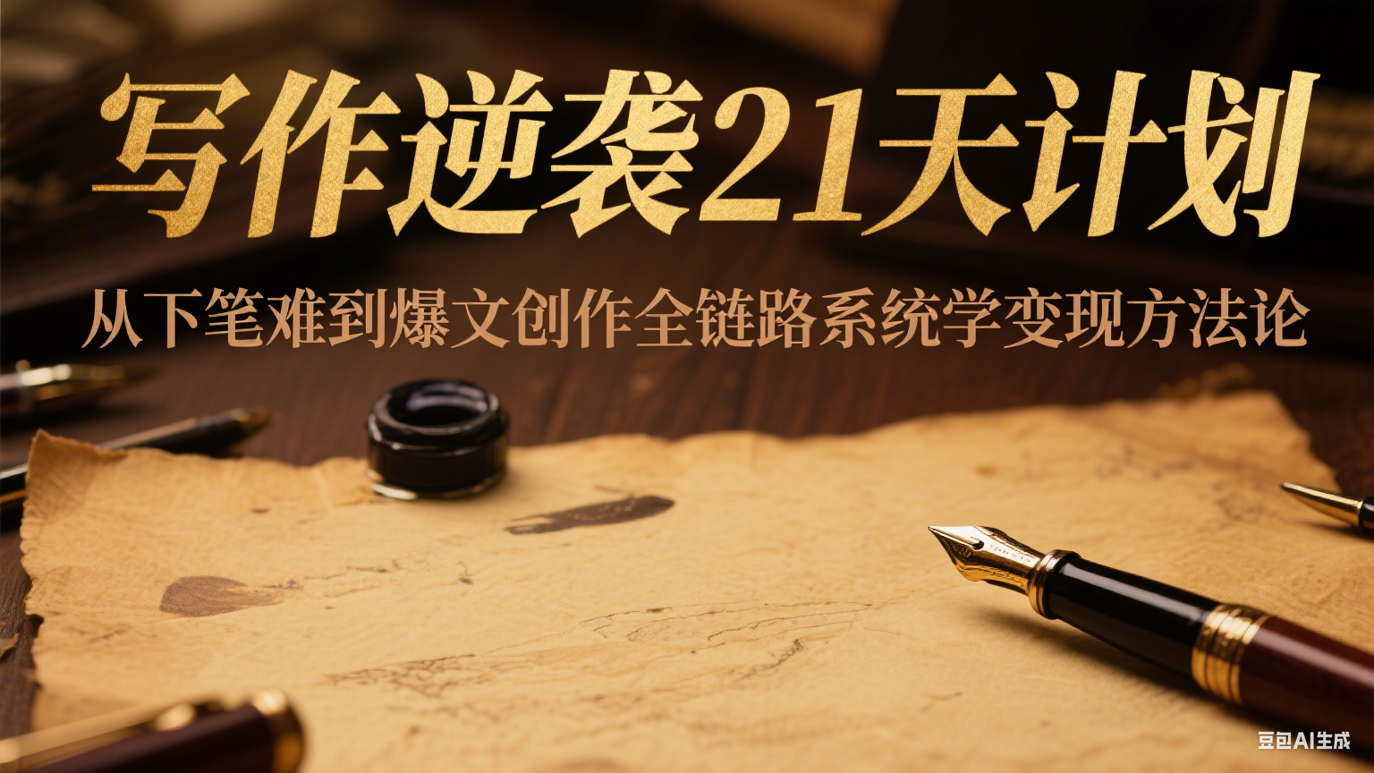 写作逆袭21天计划:从下笔难到爆文创作全链路系统学变现方法论-董叔项目网
