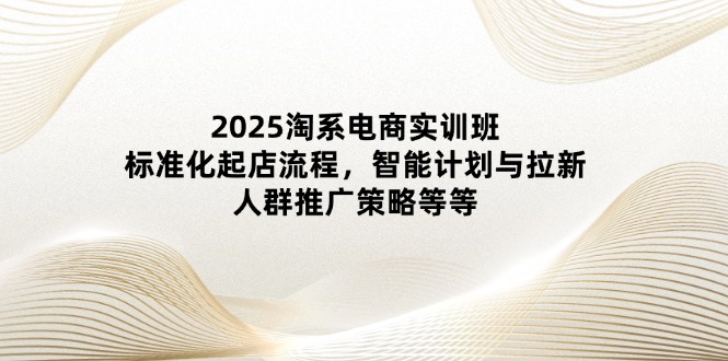 2025淘系电商实训班：标准化起店流程，智能计划与拉新，人群推广策略等等-董叔项目网