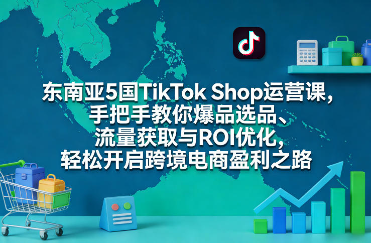 东南亚5国TikTok Shop运营课，手把手教你爆品选品、流量获取与ROI优化，轻松开启跨境电商盈利之路-董叔项目网