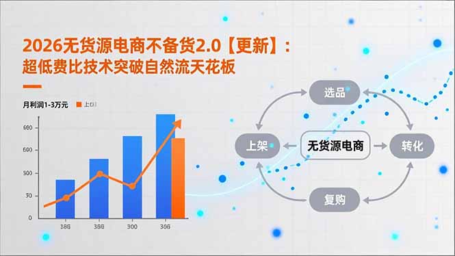 2026无货源电商不备货2.0【更新-3月】：超低费比技术突破自然流天花板，单店月利润1-3万元-董叔项目网