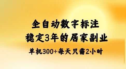 全自动数字标注，稳定3年的蓝海项目，居家也能矩阵开干的副业，单机日入3张+【揭秘】-董叔项目网