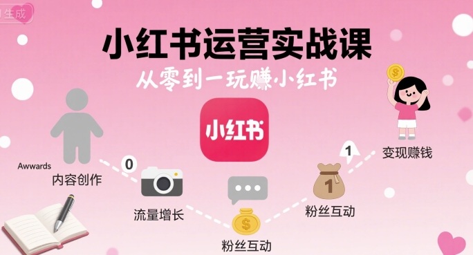 小红书运营实战课,从零到一玩賺小红书-董叔项目网