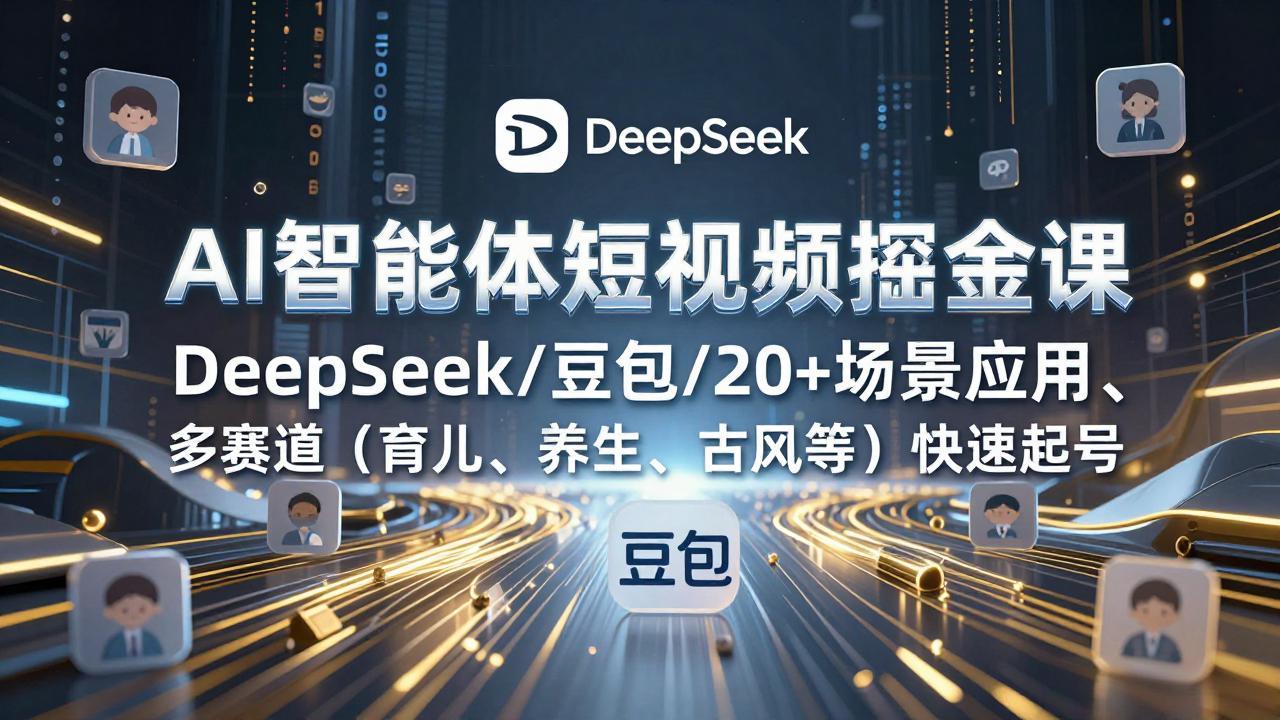 AI智能体短视频掘金课，DeepSeek/豆包/20+场景应用、多赛道(育儿、养生、古风等-董叔项目网