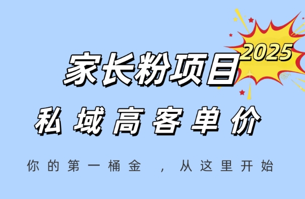 家长粉项目，一个可以长期变现暴利项目，私域高客单价，轻松完成你的人生第一桶金-董叔项目网