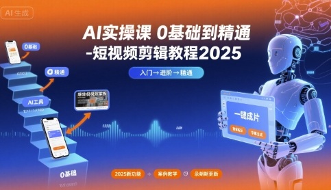 AI实操课0基础到精通-短视频剪辑教程2025-董叔项目网