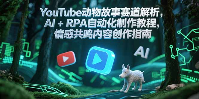 YouTube动物故事赛道解析，AI+RPA自动化制作教程，情感共鸣内容创作指南-董叔项目网