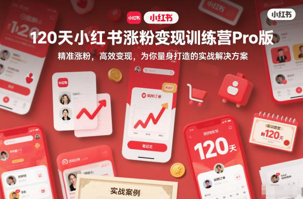 120天小红书涨粉变现训练营Pro版,精准涨粉,高效变现,为你量身打造的实战解决方案-董叔项目网