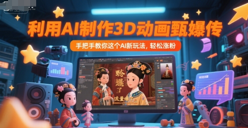 利用AI制作3D动画甄嬛传，流量爆了，手把手教你这个AI新玩法，轻松涨粉-董叔项目网