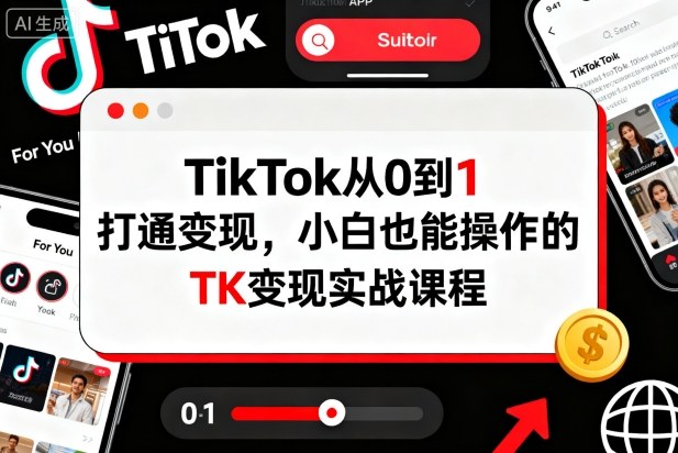 TikTok从0到1打通变现，小白也能操作的TK变现实战课程-董叔项目网
