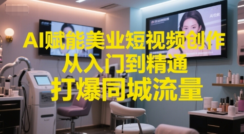 AI赋能美业短视频创作,从入门到精通,打爆同城流量,超级AI工具短视频实操落地-董叔项目网