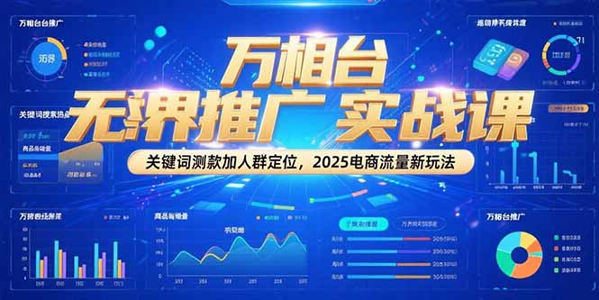 万相台无界推广实战课，关键词测款加人群定位，2025电商流量新玩法-董叔项目网