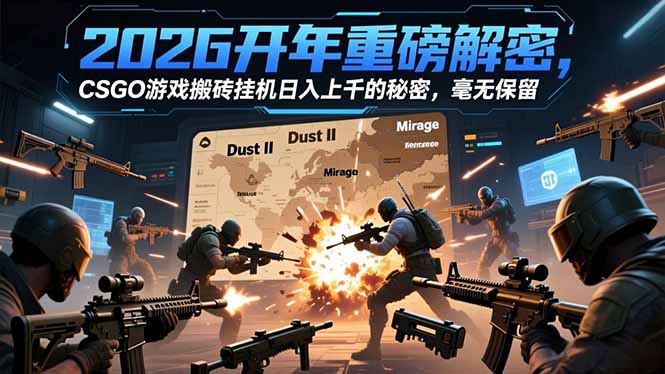 2026开年重磅解密，CSGO游戏搬砖挂机日入上千的秘密，毫无保留-董叔项目网